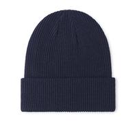 axy Kinder Winter Beanie Strickmütze aus Rippstrick mit breiter Krempe für Jungs und Mädchen von 1-6 Jahren, Kindermütze Jungen Kleinkind (Dunkelblau)