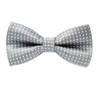 axy Kinderfliege, Jungen Fliege, bereits gebunden, Konfirmation verstellbar in verschiedenen Farben KFLI1 (Grau mit weissen Punkten)