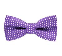 axy Kinderfliege, Jungen Fliege, bereits gebunden, Konfirmation verstellbar KFLI1 (Lila mit weissen Punkten)