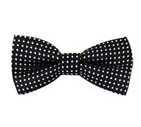 axy Kinderfliege, Jungen Fliege, bereits gebunden, Konfirmation verstellbar KFLI1 (Schwarz mit weissen Punkten)