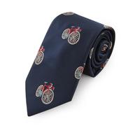 axy Krawatte für Herren mit Geschenkbox Krawatten 7,5 cm breite in verschiedenen Motiv HK3 (Fahrrad - Schwarzblau)