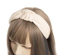 axy Leder Haarreif Lederlook Haarreifen Damen Haarband Vintage Hairband Stirnband Klassische und modische Leather HR27AL (Cremeweiss)