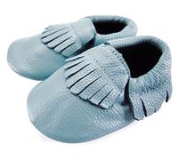 axy Leder Lauflernschuhe Krabbelschuhe Babyschuhe mit verschiedene Farben (0-6 Monate, Blau)