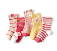 axy Mädchen Kinder Bunte Strümpfe Socken-5er (5er Pack) (5er - Hase)