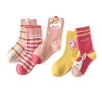 axy Mädchen Kinder Bunte Strümpfe Socken-5er (5er Pack) (DE/NL/SE/PL, Numerisch, 27, 30, 5er - Einhorn)