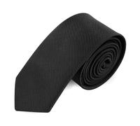 axy Schmale Herren Krawatte einfarbig mit Geschenkbox 5cm breite in verschiedenen Farben Krawatten Konfirmation Slim Tie HK4 (Schwarz 5 cm)