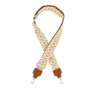 axy Schultergurt 4cm Breiter Verstellbarer Taschengurt für Handtaschen mit Azteken Muster Ersatz Wechsel Schulterriemen Ersatzgurt Trageriemen für Damen Taschen (Beige-Weiss)