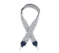 axy Schultergurt 4cm Breiter Verstellbarer Taschengurt für Handtaschen mit Azteken Muster Ersatz Wechsel Schulterriemen Ersatzgurt Trageriemen für Damen Taschen (Blau-Weiss)