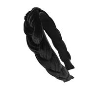 axy Trachten Haarreif geflochten fürs Dirndl Samt Flechtoptik Damen Stirnband Haarschmuck Haarreifen Hairband HRZ3 (Schwarz)