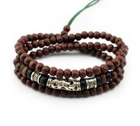 axy TWIC12-1 Tibet WICKELARMBAND Serie 12! Armband+Halskette Bracelet Necklace!Holz Perlen Surferarmband Herren Damen Schmuck