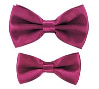 axy Vater-Sohn Partnerlook Fliege Schleife, bereits gebunden, in verschiedenen Farben Fliegen für Herren Kinder Jungen, Ideal für festival fotoshooting hochzeit FLIP1 (Lilarot)