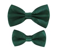 axy Vater-Sohn Partnerlook Fliege Schleife, bereits gebunden, Konfirmation verstellbar in verschiedenen Farben FLIP1 (Grün)