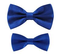 axy Vater-Sohn Partnerlook Fliege Schleife, bereits gebunden, Konfirmation verstellbar in verschiedenen Farben FLIP1 (Blau)