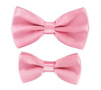 axy Vater-Sohn Partnerlook Fliege Schleife, bereits gebunden, Konfirmation verstellbar in verschiedenen Farben FLIP1 (Pink)