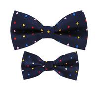 axy Vater-Sohn Partnerlook Fliege Schleife, bereits gebunden, Konfirmation verstellbar FLIP1 (Bunt Nr.6)