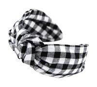 axy Vintage Look Kariert Haarreif - Wunderschön Trachten Haarreifen Damen Stirnband Haarschmuck HR34K (Schwarz)