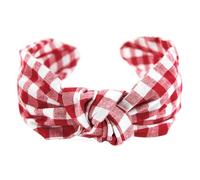 axy Vintage Look Kariert Haarreif - Wunderschön Trachten Haarreifen Damen Stirnband Haarschmuck HR34K (Rot-Weiss Kariert)