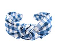 axy Vintage Look Kariert Haarreif - Wunderschön Trachten Haarreifen Damen Stirnband Haarschmuck HR34K (Blau-Weiss Kariert)
