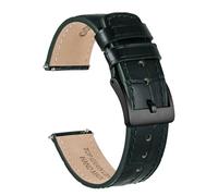 Ayadoo 20mm Uhrenarmband aus Leder mit Alligatorprägung, Echte Lederbänder, Grün