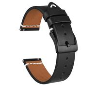 Ayadoo 22 mm Uhrenarmband aus italienischem Leder, Echte Lederbänder, Schwarz
