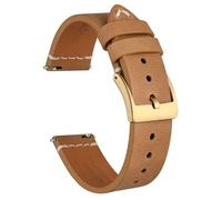 Ayadoo 22 mm Uhrenarmband aus italienischem Leder, Echte Lederbänder, Schwarz