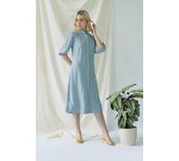 AYANI Melanie Hemdkleid mit Ballonärmeln Blau M