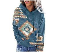 AYAZER Damen-Sweatshirt, Hoodies, Langarm, große Größe, Sweatshirt, lässig, bedruckt, locker, Kapuzenpullover, Herbst und Winter, warm, Hoodie, Pullover, Sweatshirt, Damen, Blau, XL, 04 Blau