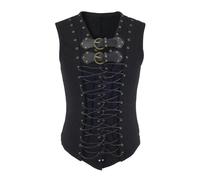 AYAZER Punk Herren Krawatte Seil ärmellose Weste Gothic Weste Herren-Schwarz-XXL