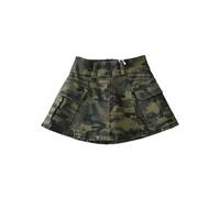 AYAZER Retro-Multi-Pocket-Anti-Exposition-A-Linien-Rock, Sommernische, süßer und Cooler, hoch taillierter Tarn-Arbeitskleidungsrock für Mädchen mit Tarnmuster für Damen-Camouflage-L