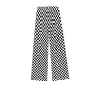 AYAZER Sommer Korea Harajuku BF Wind Streetwear Retro schwarz weiß Schachbrett lose Frauen lässige Hose mit weitem Bein-schwarz weiß kariert-XL