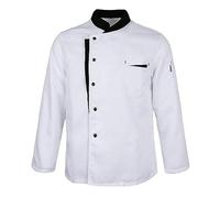 AYAZER Unisex-Restaurant-Küchenchef-Uniform-Hemd, Kurze/Lange Ärmel, Kochjacke, Arbeitskleidung, Lange Ärmel_B-M