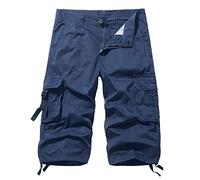 AYG Cargo 3/4 Hose Herren Bermuda Cargo Shorts Vintage Männer Capri Kurze Sommerhosen