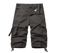 AYG Cargo 3/4 Hose Herren Bermuda Cargo Shorts Vintage Männer Capri Kurze Sommerhosen