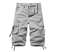 AYG Cargo 3/4 Hose Herren Bermuda Cargo Shorts Vintage Männer Capri Kurze Sommerhosen