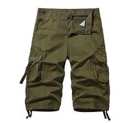 AYG Cargo 3/4 Hose Herren Bermuda Cargo Shorts Vintage Männer Capri Kurze Sommerhosen