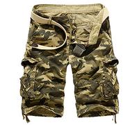 AYG Cargo Shorts Herren Sommer Kurze Hosen Camo Bermuda Short(Khaki Camo,40)