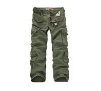 AYG Herren Cargo Hose Baumwolle Militär Hose(army green,36)