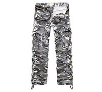 AYG Herren Cargo Hose Camouflage Trousers(Gray camo,31)