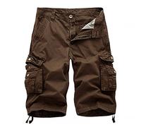 AYG Herren Cargo kurzs Bermudas Baumwolle kurzs Freizeit Sport 30-40 (W30(DE 44/XS)/Taille:76-78cm, Kaffee # A082)