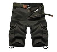AYG Herren Cargo Shorts Bermuda Shorts Männer Militär Tarnung Hose Kurze Cargo Short Waist 29-44