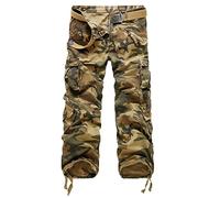 AYG Herren Lässige Cargo Pant Cargo Hose Baumwolle Militär UK 29-40 Taille, Cargo, Beige