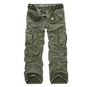 AYG Herren Lässige Cargo Pant Cargo Hose Baumwolle Militär UK 29-40 Taille Gr. 90, armee-grün