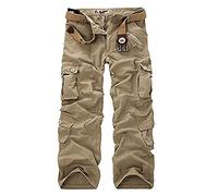 AYG Herren Lässige Cargo Pant Cargo Hose Baumwolle Militär UK 29-40 Taille Gr. Größe 42-44, Hellkhaki