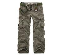 AYG Herren Lässige Cargo Pant Cargo Hose Baumwolle Militär UK 29-40 Taille Gr. Größe 42-44, Soil army green
