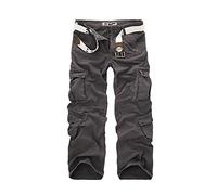 AYG Herren Lässige Cargo Pant Cargo Hose Baumwolle Militär UK 29-40 Taille Gr. W30, grau
