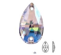 AYHUIP AAAAA abgeschrägte tropfenförmige Glas-Strass-Glitzer-Strasssteine zum Aufnähen, Bunte Stein-Näh-Strasssteine für Handarbeiten, B3408, Mondlicht, 17 x 28 mm, 12 Stück