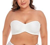 Ayigedu Trägerloser Damen-BH, Übergröße, nicht gepolstert, Minimizer, Komfort, Multiway-BH, weiß, 100G