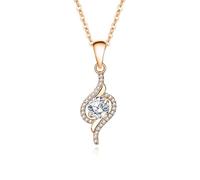 Ayoiow 14K Roségold Diamanten Kette Unendlichkeits Musiknote mit Erstellter Diamant und Moissanit für Damen, Halskette Rosegold Lang für Freundin