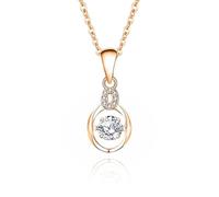 Ayoiow 14K Roségold Halskette Rosegold Lang Einfache Ovale Form mit Moissanit und Moissanit für Damen, Damen Ketten für Freundin