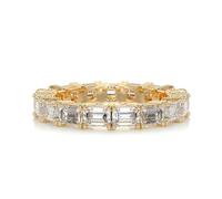 Ayoiow 9K/14K/18K Gelbgold Eheringe Gold Damen, Ewigkeitsring mit 3X5 mm Moissanit